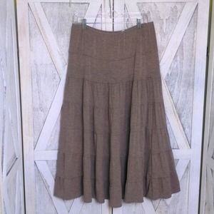 Sophie Max Light Brown Peasant Skirt Large